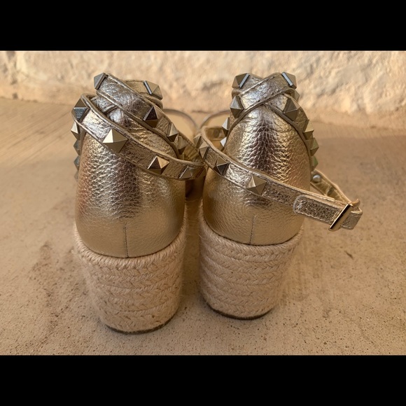 Mark Fisher Soft Gold Studded Ankle Wrap Platform - Picture 5 of 8